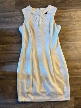 Guess Cutout Bodycon Dress in Ivory Metallic